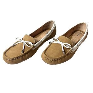 Born b.o.c Womens 10M Faux Leather Flats Comfort Casual Tan Loafer Slip On Shoes